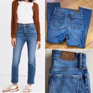 Madewell Slim Demi-Boot Medium Wash Blue Denim Jeans Size 27